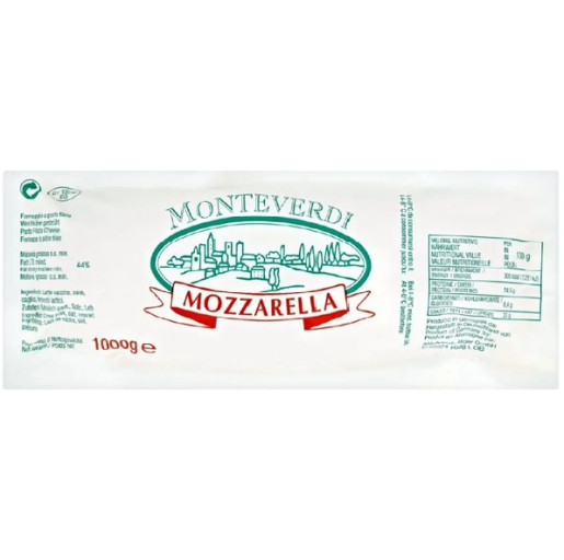 Mozzarella  blok 1 kg MONTEVERDI