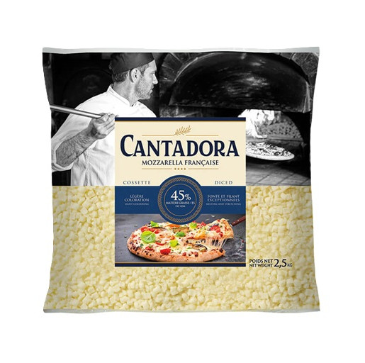 Mozzarella cossette cubetatta 2,5kg 45% CANTA DORA