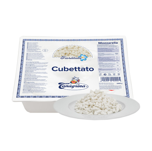 Mozzarella FIOR DI LATTE 2,5 kg CUBETTATA TANAGRINA