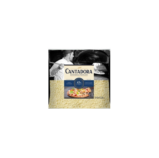 Mozzarella cossette cubetatta 2,5kg 45% CANTA DORA